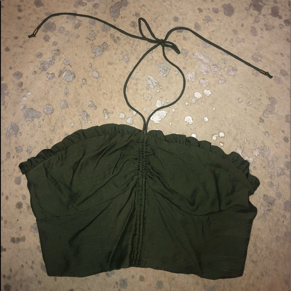 Anthropologie halter tie crop top